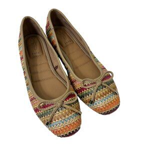 Joie Scarlet Woven Bow Slip-On Sandals Size 6.5 minimalist Boho Coastal